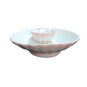 Fitz & Floyd Shell Chip & Dip Bowl scalloped bowl 11 inches